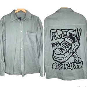 Zara Free Your Creavity Relaxed Fit Shirt Casual Jacket
